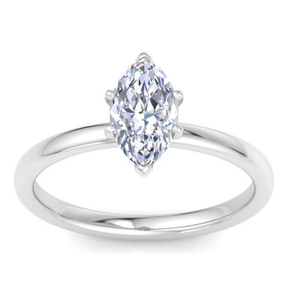 1 Carat Marquise Shape Lab Grown Diamond Ring In Sterling Silver, Solitaire