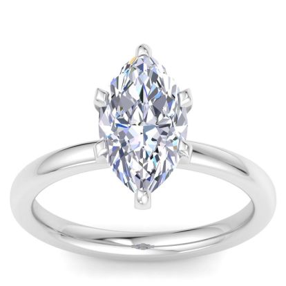 2 Carat Marquise Shape Lab Grown Diamond Ring In Sterling Silver, Solitaire