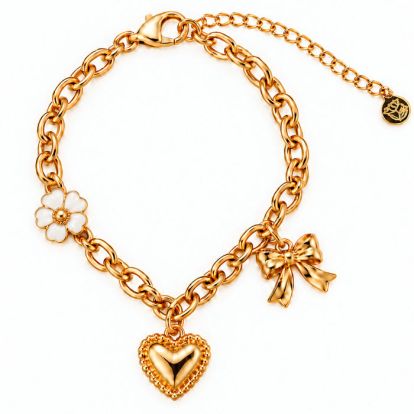 Draper James Heart and Bow Charm Bracelet In Gold