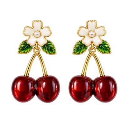 Draper James Cherry Statement Earrings In Gold