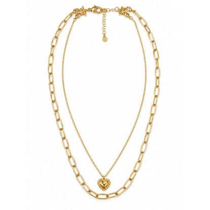 Draper James Paperclip and Heart Layered Necklace In Gold