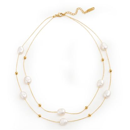 Martha Stewart Everyday Baroque Pearl Double Strand Necklace In Gold