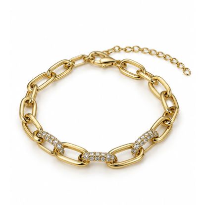 Martha Stewart Everyday Petite Gold Link and Crystal Bracelet, 7 Inches