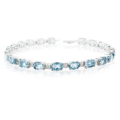 13ct Blue Topaz and Diamond Bracelet
