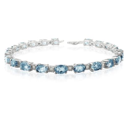 10ct Aquamarine and Diamond Bracelet
