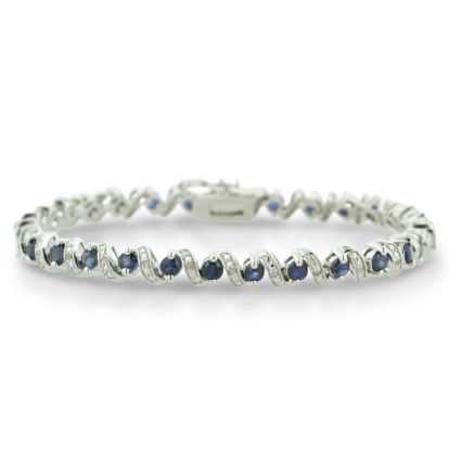 5 Carat Sapphire and Diamond Bracelet in Sterling Silver