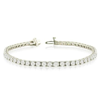 7 1/2 Carat Diamond Tennis Bracelet In 14 Karat White Gold, 7 1/2 Inches
