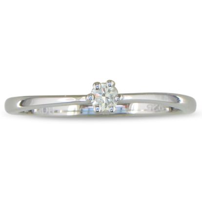 1/10ct Diamond Solitaire Ring in Sterling Silver-only 1 left, Size 7