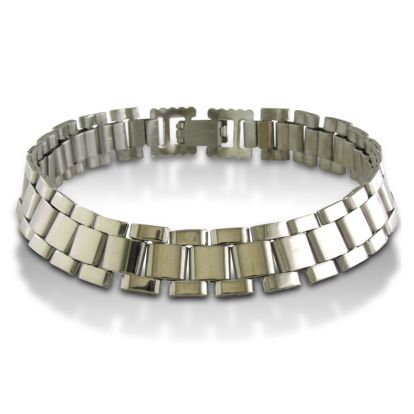 8-Inch Lightweight Men's Stainless Steel 25-Link Bracelet