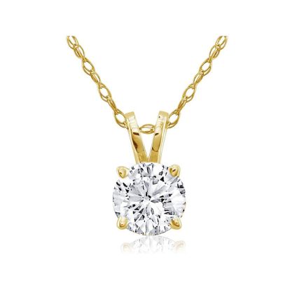 Diamond Pendants: 1/4ct 14k Yellow Gold Diamond Pendant