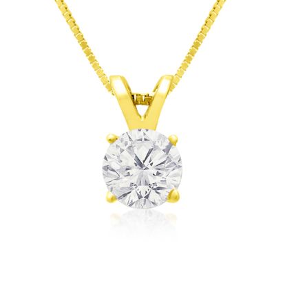 2/3ct 14k Yellow Gold Diamond Pendant, 2 Stars