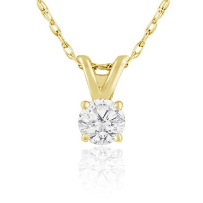 1/6ct 14k Yellow Gold Diamond Pendant