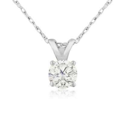 1/3ct 14k White Gold Diamond Pendant, 4 stars