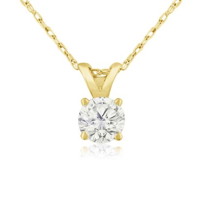 1/3ct 14k Yellow Gold Diamond Pendant, 4 stars