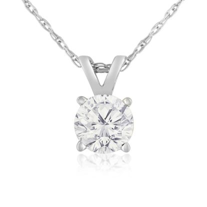 2/3ct 14k White Gold Diamond Pendant, 4 stars