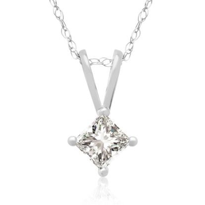 1/4ct 14k White Gold Princess Diamond Pendant, Sale Priced.