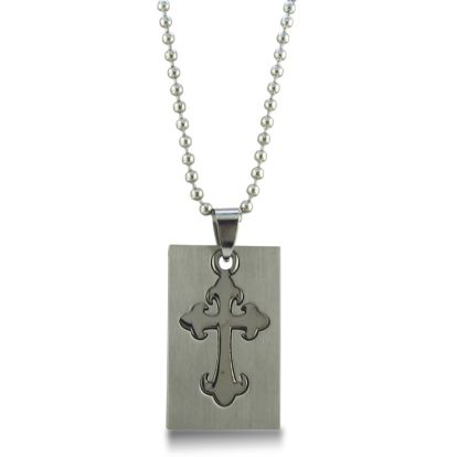 Stainless Steel Gothic Cross Dog Tag