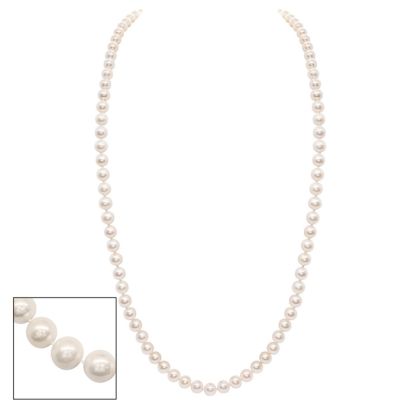 36 inch 7mm AA Pearl Necklace With 14K Yellow Gold Clasp