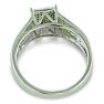 1/3ct Big Looking Princess Shaped Center Engagement Ring Diamond Bridal Set in Sterling Silver Image-5