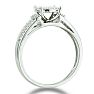 1/3ct Big Looking Round Center Diamond Engagement Ring Bridal Set Image-4
