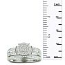 1/3ct Big Looking Round Center Diamond Engagement Ring Bridal Set Image-7