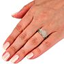 1/3ct Big Looking Round Center Diamond Engagement Ring Bridal Set Image-8