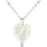 Heart Shaped Natural Freshwater Pearl On 18 Inch Silver Plated Necklace Image-1