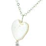 Heart Shaped Natural Freshwater Pearl On 18 Inch Silver Plated Necklace Image-3