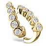1ct Bezel Set Journey Diamond Hoop Earrings in 14k Yellow Gold Image-3