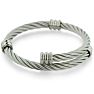 Women's Twisted Wire Stainless Steel Cuff Bracelet Image-4