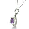 3/4ct Trillion Purple Amethyst And Diamond Pendant On 18 Inch Sterling Silver Necklace Image-4