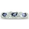 3/4ct Tanzanite And Diamond Ring In Sterling Silver, Size 5 Image-1