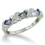 3/4ct Tanzanite And Diamond Ring In Sterling Silver, Size 5 Image-2