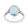 3 1/2ct Blue Topaz And Diamond Ring In Sterling Silver, Ring Sizes Available 5-8 Image-3