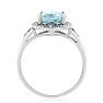 3 1/2ct Blue Topaz And Diamond Ring In Sterling Silver, Ring Sizes Available 5-8 Image-4