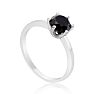 1ct Black Diamond Ring In Sterling Silver Image-3