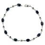6ct Sapphire and Black Diamond Bracelet in Sterling Silver Image-1