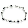 6ct Sapphire and Black Diamond Bracelet in Sterling Silver Image-6