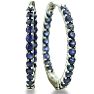 2.5ct Sapphire Inside-Out Hoop Earrings, Sterling Silver, 1 Inch Image-1