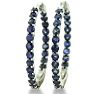2.5ct Sapphire Inside-Out Hoop Earrings, Sterling Silver, 1 Inch Image-2