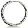 2.5ct Sapphire Inside-Out Hoop Earrings, Sterling Silver, 1 Inch Image-4