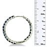 2.5ct Sapphire Inside-Out Hoop Earrings, Sterling Silver, 1 Inch Image-5