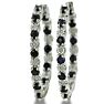 1.5ct Sapphire And Diamond Inside-Out Hoop Earrings, Sterling Silver, 1 Inch Image-2