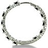 1.5ct Sapphire And Diamond Inside-Out Hoop Earrings, Sterling Silver, 1 Inch Image-3