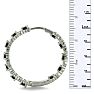 1.5ct Sapphire And Diamond Inside-Out Hoop Earrings, Sterling Silver, 1 Inch Image-4