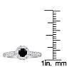 1 3/4 Carat Black Round Diamond Halo Engagement Ring in 14k White Gold Image-4