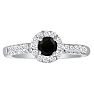 2 1/4 Carat Black Round Diamond Halo Engagement Ring in 14k White Gold
 Image-1
