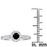 2 1/4 Carat Black Round Diamond Halo Engagement Ring in 14k White Gold
 Image-4