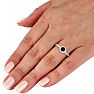 2 1/4 Carat Black Round Diamond Halo Engagement Ring in 14k White Gold
 Image-5