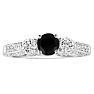 Hansa 1 1/2 Carat Black Diamond Engagement Ring in 14k White Gold Image-1